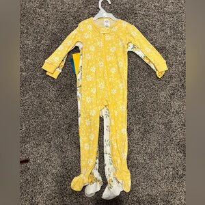 2 Pack Gerber Floral Footed Onesies